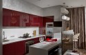 Бордовая кухня из мдф