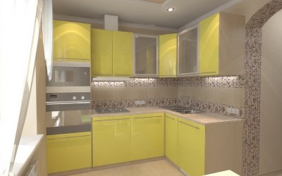 Желтая кухня из мдф